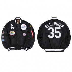 Men's Los Angeles Dodgers Cody Bellinger Black Alpha Industries Jacket