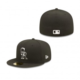 Men's Colorado Rockies Black Team Logo 59FIFTY Fitted Hat