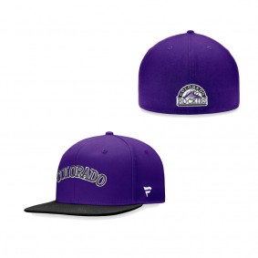 Colorado Rockies Fanatics Branded Iconic Multi Patch Fitted Hat - Purple Black