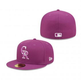 Men's Colorado Rockies Grape Logo 59FIFTY Fitted Hat