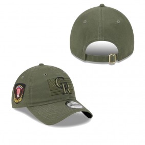 Men's Colorado Rockies Green 2023 Armed Forces Day 9TWENTY Adjustable Hat