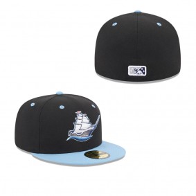 Men's Columbus Clippers Light Blue Authentic Collection Alternate Logo 59FIFTY Fitted Hat
