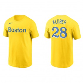 Corey Kluber Men's Boston Red Sox Nike Gold City Connect Wordmark T-Shirt