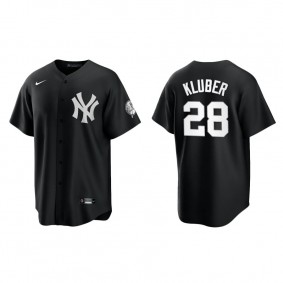Corey Kluber New York Yankees Nike Black White Official Replica Jersey