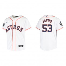 Cristian Javier Youth Houston Astros White 2022 World Series Home Replica Jersey