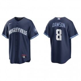 Men's Chicago Cubs Andre Dawson Navy 2021 City Connect Replica Jersey