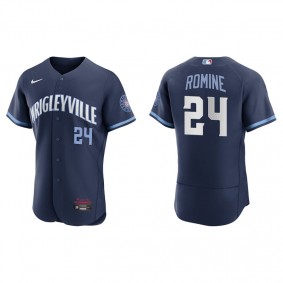 Men's Chicago Cubs Andrew Romine Navy 2021 City Connect Authentic Jersey