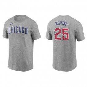Men's Chicago Cubs Austin Romine Gray Name & Number Nike T-Shirt