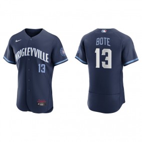 Men's Chicago Cubs David Bote Navy 2021 City Connect Authentic Jersey