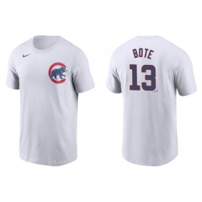 Men's Chicago Cubs David Bote White Name & Number Nike T-Shirt
