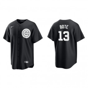 Men's Chicago Cubs David Bote Black White Replica Official Jersey