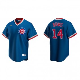 Men's Chicago Cubs Ernie Banks Royal Cooperstown Collection Road Jersey