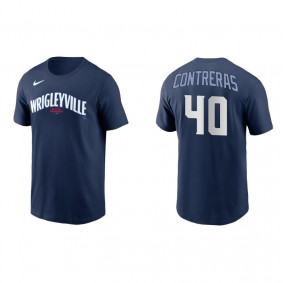 Men's Chicago Cubs Willson Contreras Navy 2021 City Connect T-Shirt