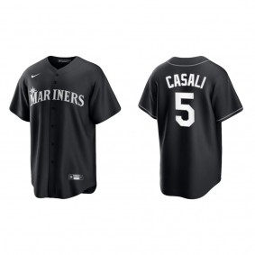 Mariners Curt Casali Black White Replica Official Jersey