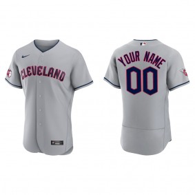 Custom Cleveland Guardians Gray Road Authentic Jersey