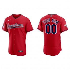 Custom Cleveland Guardians Red Alternate Authentic Jersey