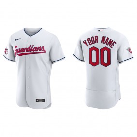 Custom Cleveland Guardians White Home Authentic Jersey