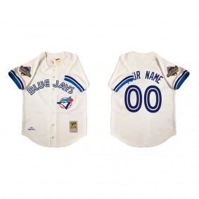 Custom Toronto Blue Jays White Mitchell & Ness 1992 Authentic Jersey