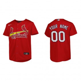 Custom Youth St. Louis Cardinals Red Alternate Replica Jersey