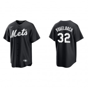 Men's New York Mets Daniel Vogelbach Black White Replica Official Jersey