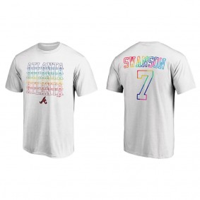 Dansby Swanson Atlanta Braves White Logo City Pride T-Shirt