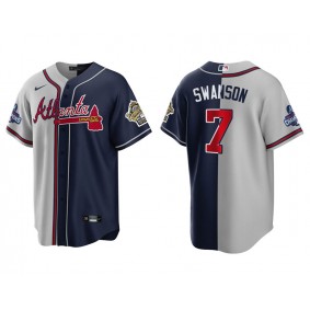 Dansby Swanson Atlanta Braves 1995 Throwback to the 2021 Champions Split Jersey