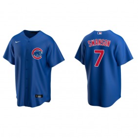 Dansby Swanson Men's Chicago Cubs Nike Royal Alternate Replica Jersey