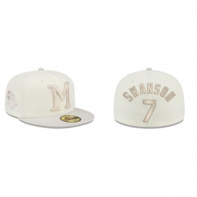 Dansby Swanson Just Caps Drop 2 Milwaukee Braves 59FIFTY Fitted Hat