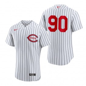 Reds Delino DeShields White 2022 Field of Dreams Authentic Jersey