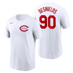 Reds Delino DeShields White 2022 Field of Dreams T-Shirt