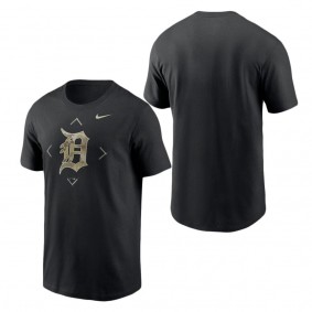 Men's Detroit Tigers Black Camo Logo T-Shirt
