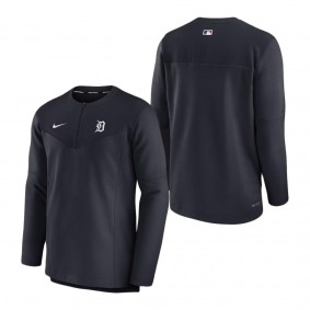 Men's Detroit Tigers Nike Navy Authentic Collection Game Time Performance Half-Zip Top