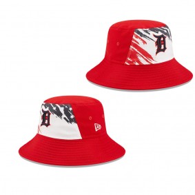 Detroit Tigers Red 2022 4th of July Stars Stripes Bucket Hat
