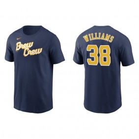 Devin Williams Brewers Navy City Connect Wordmark T-Shirt