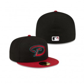 Men's Arizona Diamondbacks Black Red Road Authentic Collection On-Field 59FIFTY Fitted Hat