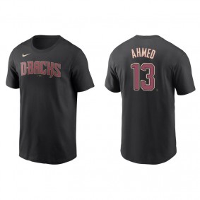 Men's Arizona Diamondbacks Nick Ahmed Black Name & Number Nike T-Shirt