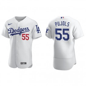 Men's Los Angeles Dodgers Albert Pujols White Authentic Home Jersey