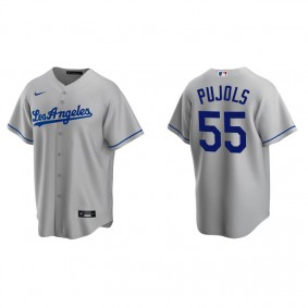 Men's Los Angeles Dodgers Albert Pujols Gray Replica Road Jersey