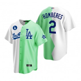 Los Angeles Dodgers Bryan Cranston White Green 2022 MLB All-Star Celebrity Softball Game Split Jersey