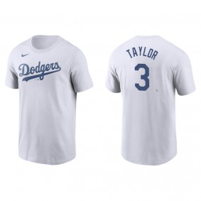 Men's Los Angeles Dodgers Chris Taylor White Name & Number Nike T-Shirt