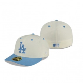 Los Angeles Dodgers White Chrome Sky Low Profile Fitted Hat