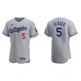 Men's Los Angeles Dodgers Corey Seager Gray Authentic Road Jersey