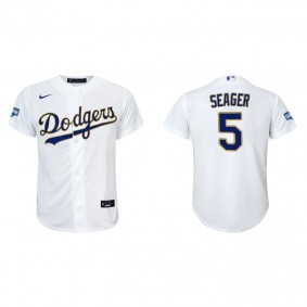Youth Los Angeles Dodgers Corey Seager White Gold 2021 City Connect Replica Jersey