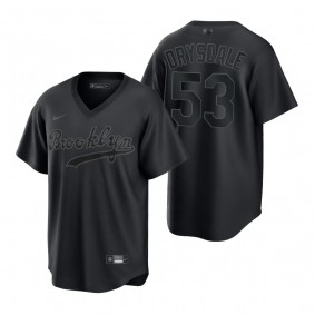 Brooklyn Dodgers Don Drysdale Fashion Replica Black Pitch Black Jersey