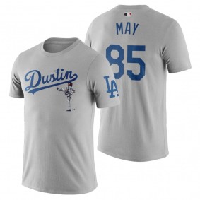 Dodgers Dustin May Gray Caricature T-Shirt