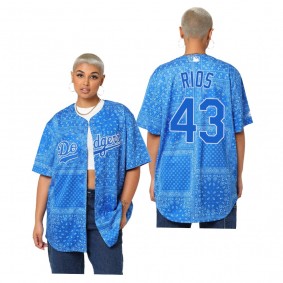 Los Angeles Dodgers Edwin Rios Blue Wordmark Replica Jersey