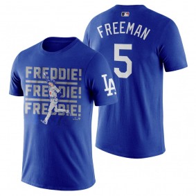 Dodgers Freddie Freeman Royal Caricature T-Shirt