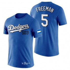 Dodgers Freddie Freeman Royal Salvadoran Heritage Night T-Shirt