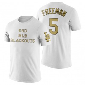 Dodgers Freddie Freeman White End Blackouts T-Shirt