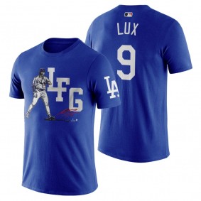 Dodgers Gavin Lux Royal Caricature T-Shirt